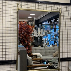 Pirinç Eskitme Renk Metal Kasa Duvar Ayna