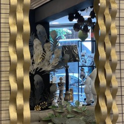 Metal Gold Renk Ferforje Duvar Aynası