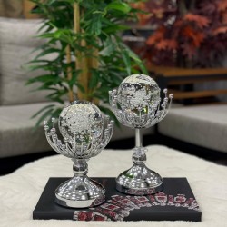 Kristal küreli dekoratif obje 2li set