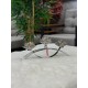 Metal Gümüş Renk Lotus Cam Mumluk