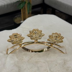 Metal Gold Renk Lotus Cam Mumluk